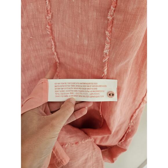 Mon Renn Women's Light Pink Kahlo Linen Blend Sleeveless Midi Dress NWT Size M - Picture 8 of 16